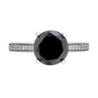 Womens Color Enhanced Round Black Diamond 14k Gold Engagement Ring