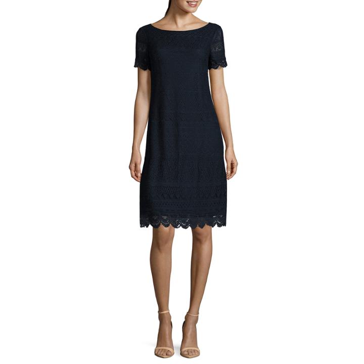 London Style Short Sleeve Shift Dress