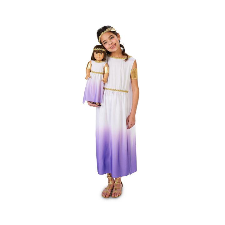 Purple Passion Greek Goddess Child Costume With Matching 18 Doll Costume
