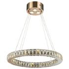 Galaxy 15 Led Light Rose Finish And Clear Crystalcircular Ring Chandelier Large