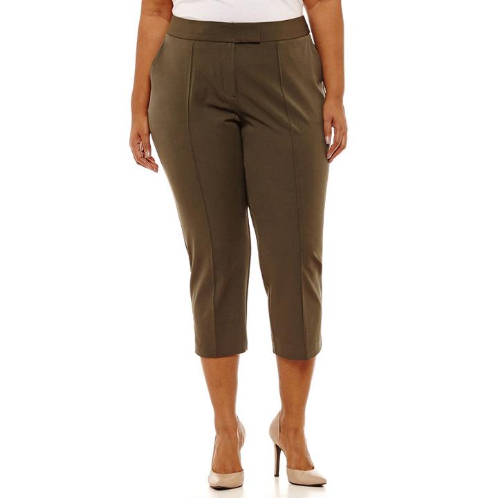 Worthington Cropped Straight Leg Pants - Plus