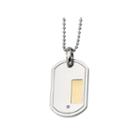 Mens Diamond Accent Stainless Steel & 18k Yellow Gold Plated Pendant