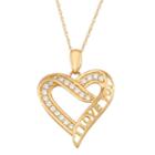 Womens 1/3 Ct. T.w. White Cubic Zirconia 10k Gold Pendant Necklace