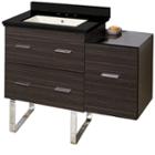 37.75-in. W Floor Mount Dawn Grey Vanity Set For 3h8-in. Drilling Black Galaxy Top Biscuit Um Sink