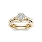 1/3 Ct. T.w. Diamond 10k Yellow Gold Round Cluster Engagement Ring