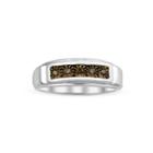 Mens Color-enhanced Champagne Diamond Accent Sterling Silver Ring
