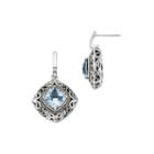 Shey Couture Genuine Blue Topaz Sterling Silver 14k Gold Earrings