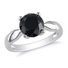 Womens 3 Ct. T.w. Diamond Black Solitaire Ring