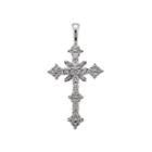 1 Ct. T.w. Certified Diamond 14k White Gold Cross Pendant Necklace