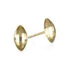 10k Yellow Gold Diamond Cut Marquis Shape Stud Earrings