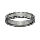 Personally Stackable Black Sterling Silver 1.5mm Milgrain-edge Band Ring