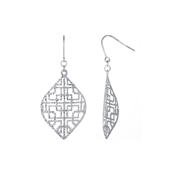 Sterling Silver Filigree Cutout Drop Earrings