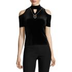 By & By V Neck Velvet Blouse-juniors