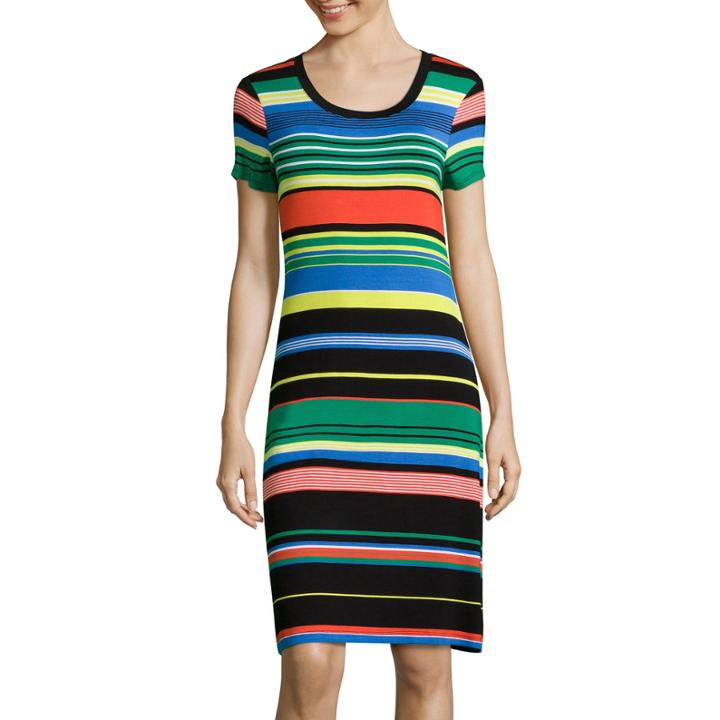Spense Short-sleeve Stripe T-shirt Dress