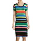 Spense Short-sleeve Stripe T-shirt Dress
