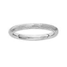 Personally Stackable Sterling Silver Ribbed Ring