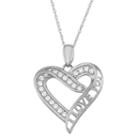 Womens 1/3 Ct. T.w. White Cubic Zirconia Heart Pendant Necklace