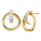 Diamond Fascination&trade; 18k Yellow Gold Over Sterling Silver Doorknocker Earrings