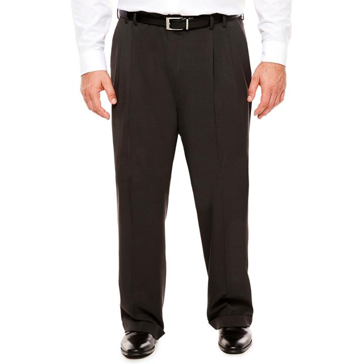 Van Heusen Traveler Stretch Pleated Dress Pant- Big And Tall