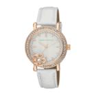 Laura Ashley Ladies White Floral Stone Bezel Watch La31013wt