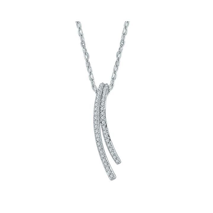 1/4 Ct. T.w. Diamond Sterling Silver Linear Pendant Necklace