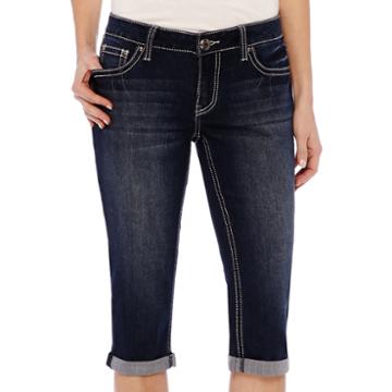 Zco Bling Flap Pocket With Yoke Detail Cropped Jeans - Petite