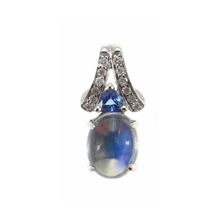 Womens 1/10 Ct. T.w. White Moonstone 10k Gold Pendant Necklace