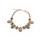 Jardin Womens Multi Color Abalone Brass Collar Necklace