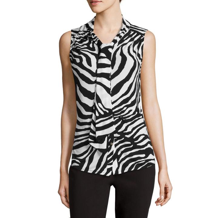 Liz Claiborne Sleeveless Bow-front Top