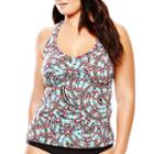 A.n.a Sun Ray Print Halterkini Swim Top - Plus
