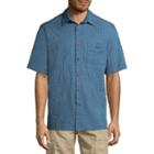 Island Shores Short Sleeve Geometric Button-front Shirt