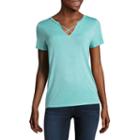 Arizona Short Sleeve Criss Cross T-shirt- Juniors