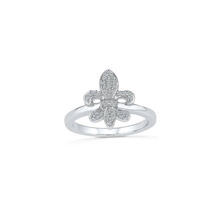 Womens 1/6 Ct. T.w. White Diamond Sterling Silver Cocktail Ring