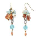 Aris By Treska Multicolor Bead Cluster Drop Earrings