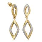 14k Gold Over Sterling Diamond-accent Diamond-shaped Earrings