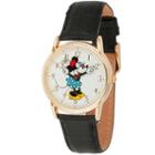 Disney Minnie Mouse Womens Black Strap Watch-wds000410