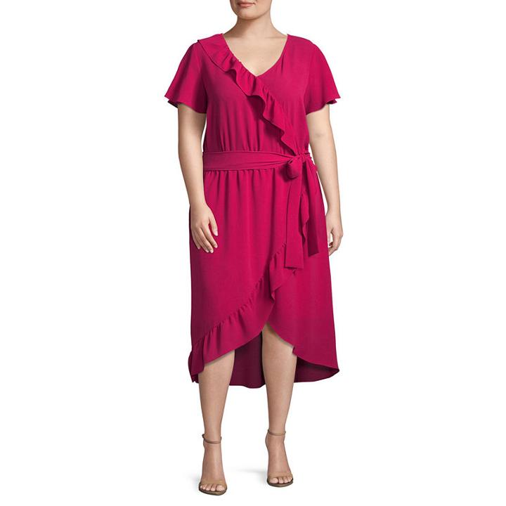 Alyx Short Sleeve Wrap Dress-plus