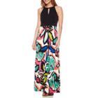 London Style Collection Sleeveless Braided Neck Floral Maxi Dress