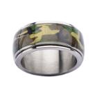 Mens Camo Stainless Steel Ring