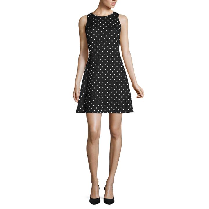 Worthington Sleeveless Dots Fit & Flare Dress