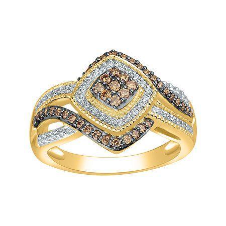 1/2 Ct. T.w. White And Champagne Diamond Ring