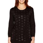 Alfred Dunner 3/4-sleeve Beaded Sweater