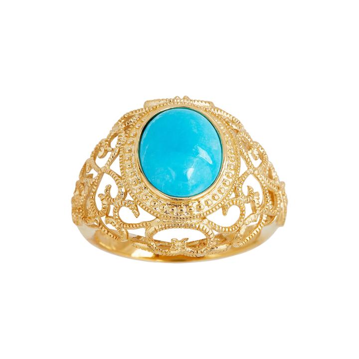 Limited Quantities Genuine Turquoise Scroll Ring