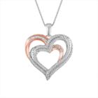 Womens 1/4 Ct. T.w. Genuine White Diamond Sterling Silver Heart Pendant Necklace