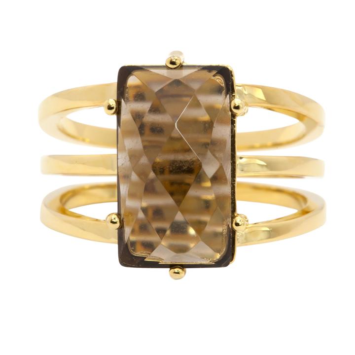 City Rocks City Rocks Womens Genuine Brown 14k Brass Cocktail Ring