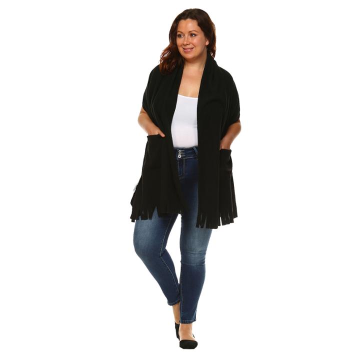 White Mark Shawl Ponchos Plus