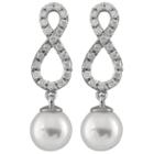 3/8 Ct. T.w. Genuine White Pearl 14k Gold Round Drop Earrings