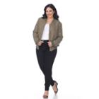 White Mark Bomber Jacket - Plus