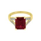 Lab-created Ruby And White Sapphire Split-shank Ring