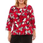 Alfred Dunner Talk Of The Town Floral T-shirt- Plus
